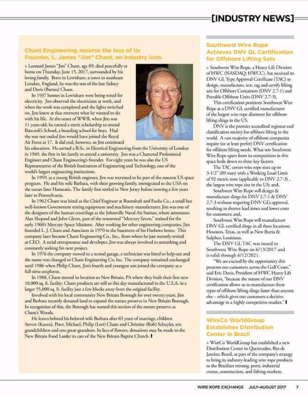 Wire Rope Exchange - July-Aug 2017 Article